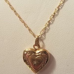 Jewelry - 10k gold with vintage locket necklace Jewelry - 10k gold with vintage locket necklace